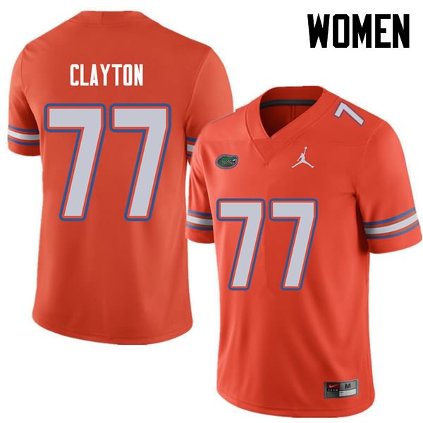NCAA Florida Gators Antonneous Clayton Women's #77 Jordan Brand Orange Stitched Authentic College Football Jersey GSL3464US
